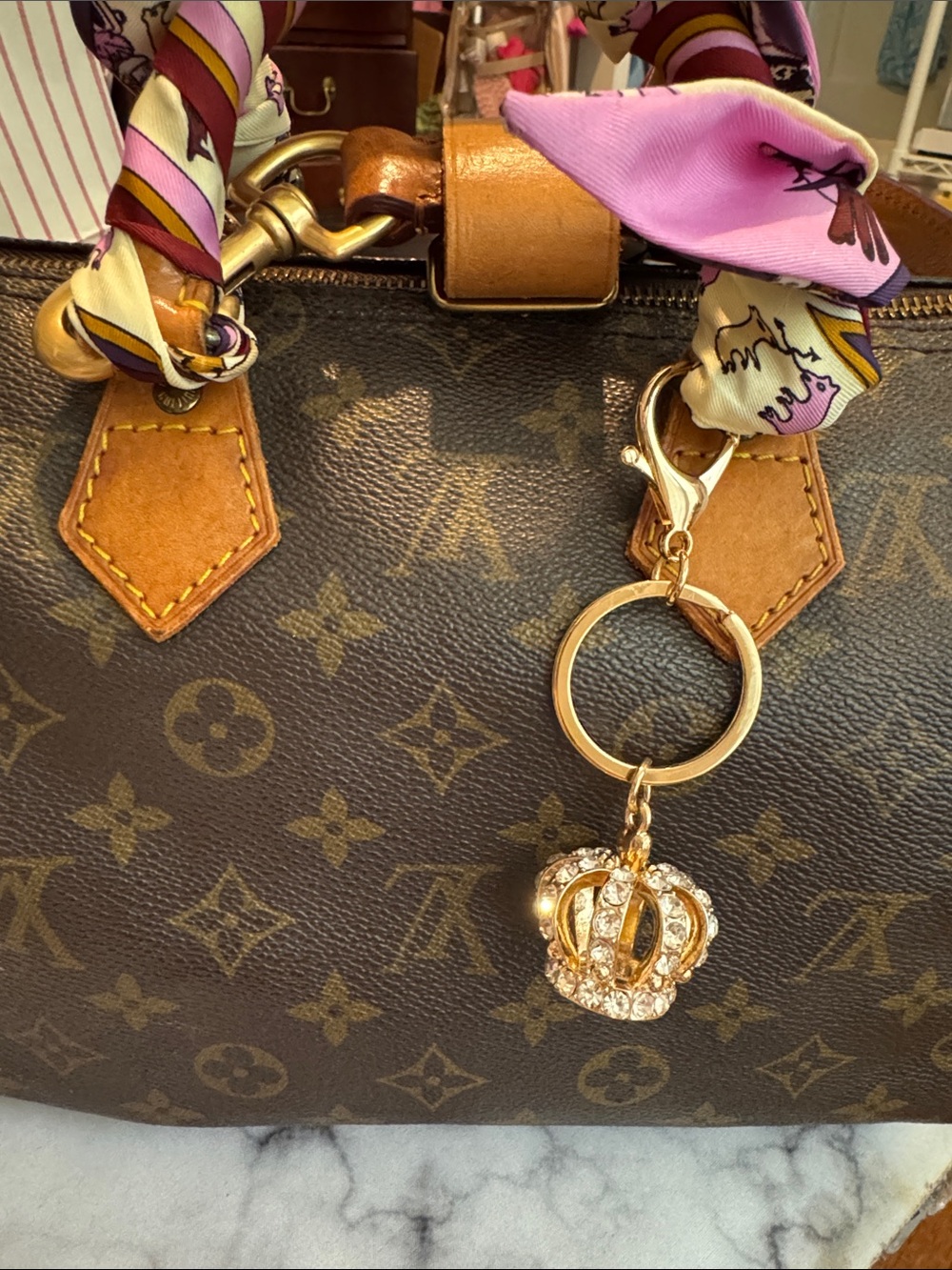 NWT Juicy Couture Gold Crown Keychain bag charm